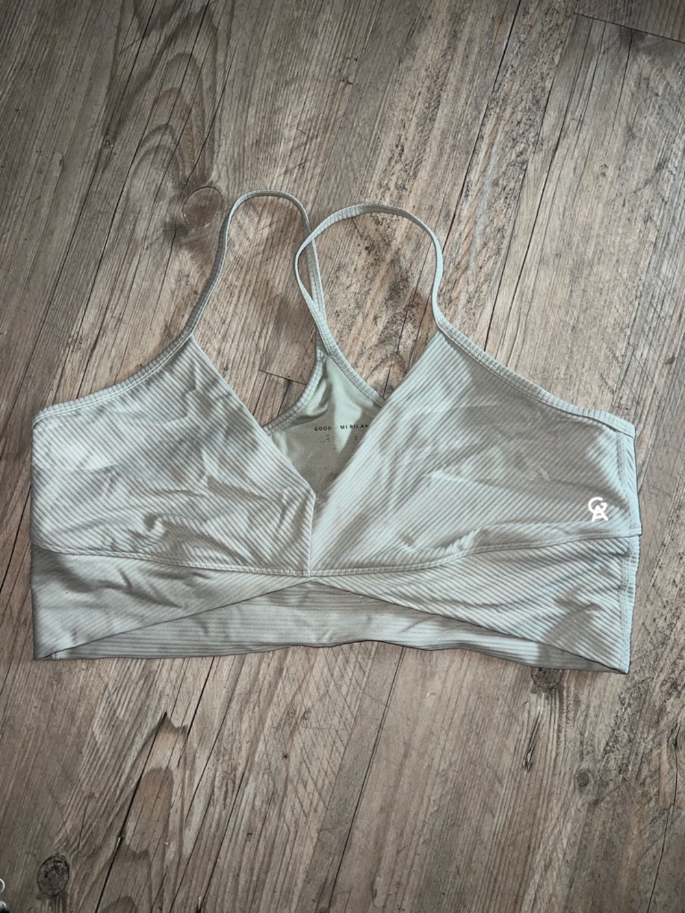Good American Sage Ribbed Triangle Bralette